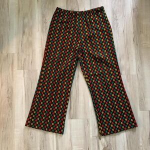 Vintage 1960s retro flared pants with stretchy waistband sz 18‎